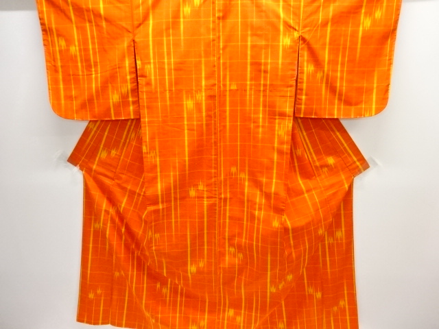 JAPANESE KIMONO / UNUSED KIMONO ENSEMEBLE / SILK / YONEZAWA TSUMUGI / WOVEN GRID & KASURI